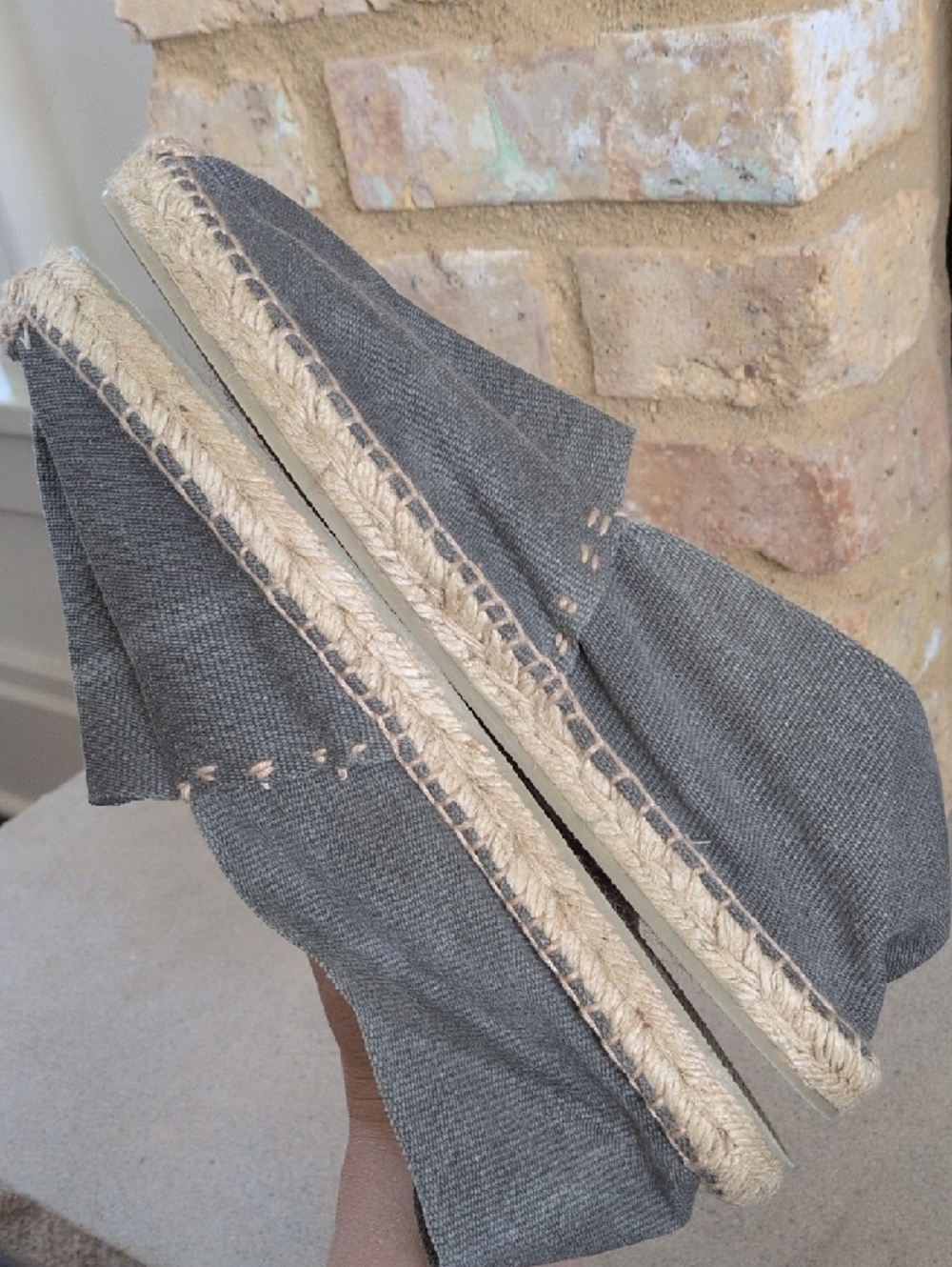 DIEGOS I NWT Handcrafted Washed Graphite Gray Canvas Slip-On Espadrilles, 44 - Picture 10 of 16